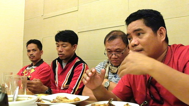 (From left) Belandres, Maca, Tariman and Apas at the Sept. 15 briefing with journalists and bloggers in a Makati City restaurant.