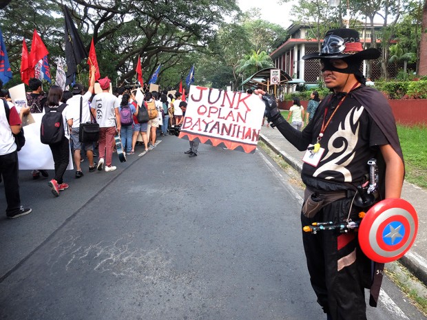 UP icon 'Zorro' supporting Manilakbayan 2015. 